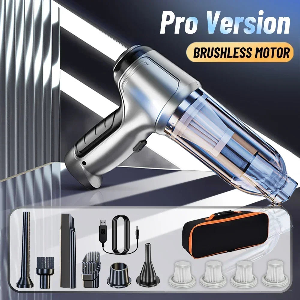 Tuzwa 95000Pa Cordless Car Vacuum Cleaner – Powerful Suction Portable Handheld Vacuum, Rechargeable Lightweight Cleaner for Car & Home
