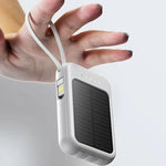 Tuzwa 200000mAh Solar Power Bank with 4 Built-In Cables – High-Capacity Portable Phone Charger for iPhone, Samsung & USB Devices