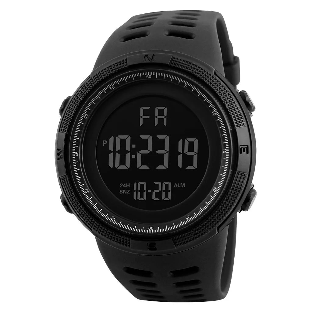 Tuzwa Men's Digital Military Sports Watch – Luminous 50mm Display, Coated Glass, Round Case for Active Everyday Wear