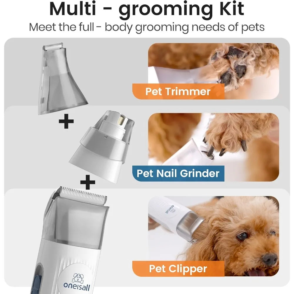Tuzwa Professional Pet Grooming Vacuum Kit | Dog & Cat Grooming Vacuum with 7 Grooming Tools, 1.5L Dust Cup & Low Noise | Powerful Pet Hair Removal System