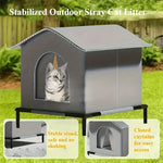 Tuzwa Outdoor Cat House – Waterproof Foldable Cat Shelter with Cooling Mat, Oxford Fabric Pet House for Cats & Small Dogs