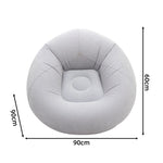 Tuzwa Inflatable Sofa Chair – Portable Round Flocked PVC Lounge Bean Bag Seat for Indoor, Garden, Patio, Camping & Outdoor Relaxation