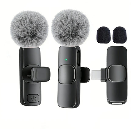 Wireless Lavalier Microphone | USB-C Type-C Clip-On Lapel Mic for Phone Video Recording | Omnidirectional