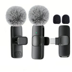 Tuzwa Wireless Lavalier Microphone – USB-C Type-C Clip-On Lapel Mic with Omnidirectional Pickup & Built-In Battery for Smartphone Video Recording
