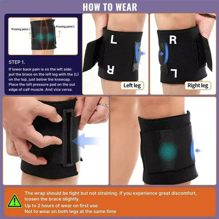 Leg Brace for Sciatic Nerve Pain Relief, Calf Brace with Pressure Pad Below Knee – image 6