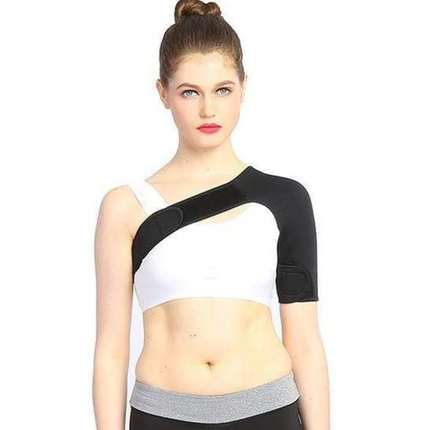 Womens Shoulder Brace Compression Sleeve Support Strap Adjustable Neoprene Rotator Cuff Wrap for Sports