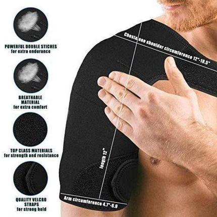 Womens Shoulder Brace Compression Sleeve Support Strap Adjustable Neoprene Rotator Cuff Wrap for Sports