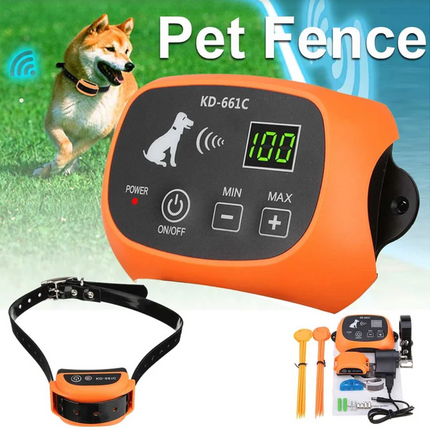 Electric Dog Fence with Waterproof Rechargeable Shock Collar, Vibration and 5 Level Static Correction Training System