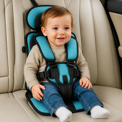 Car Seat for Travel, Portable Booster Seat with 5 Point Harness, Lightweight Foldable Car Seat for Taxis and Trips