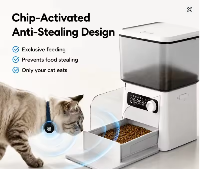 Tuzwa RFID Microchip Pet Feeder – 4.5L Automatic Cat & Dog Feeder with Timed Feeding, Selective Access & Anti-Theft Design
