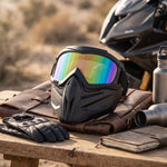 Tuzwa Face Shield with Detachable Safety Goggles – Polycarbonate Full Face & Eye Shield, Adjustable Strap, Side Ventilation, 4 Lens Colors