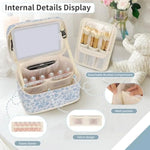 Tuzwa Travel Makeup Bag with LED Lighted Mirror – Portable Cosmetic Organizer Case for Makeup, Beauty & Travel Essentials