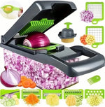 Tuzwa 16-in-1 Vegetable Chopper & Slicer – Multifunctional Food Chopper with Stainless Steel Blades for Onions, Potatoes, Carrots & Vegetables