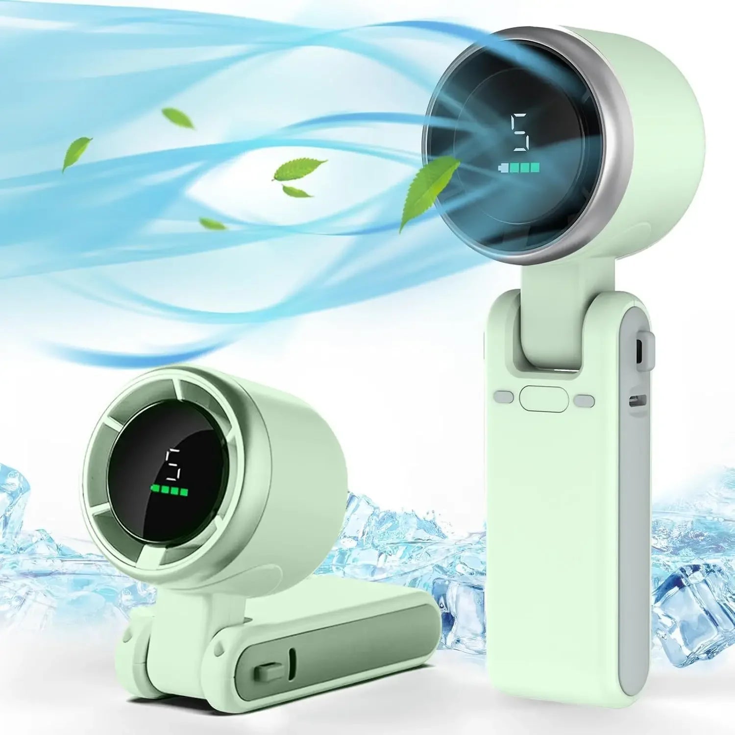 Tuzwa Portable Mini Fan – Rechargeable USB Fan with 5 Speeds, Remote Control & Quiet Operation, Compact Personal Travel Fan for Home, Office & On-the-Go