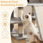 Tuzwa Large 4-Tier Cat Tree Tower | Multi-Level Cat Condo with 2 Houses, 3 Perches & Climbing Platforms for Indoor Cats