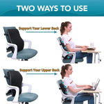 Tuzwa Car Seat Cushion with Lumbar Support – Ergonomic Polyester Back Support Pillow for Driving, Office Chair & Everyday Comfort