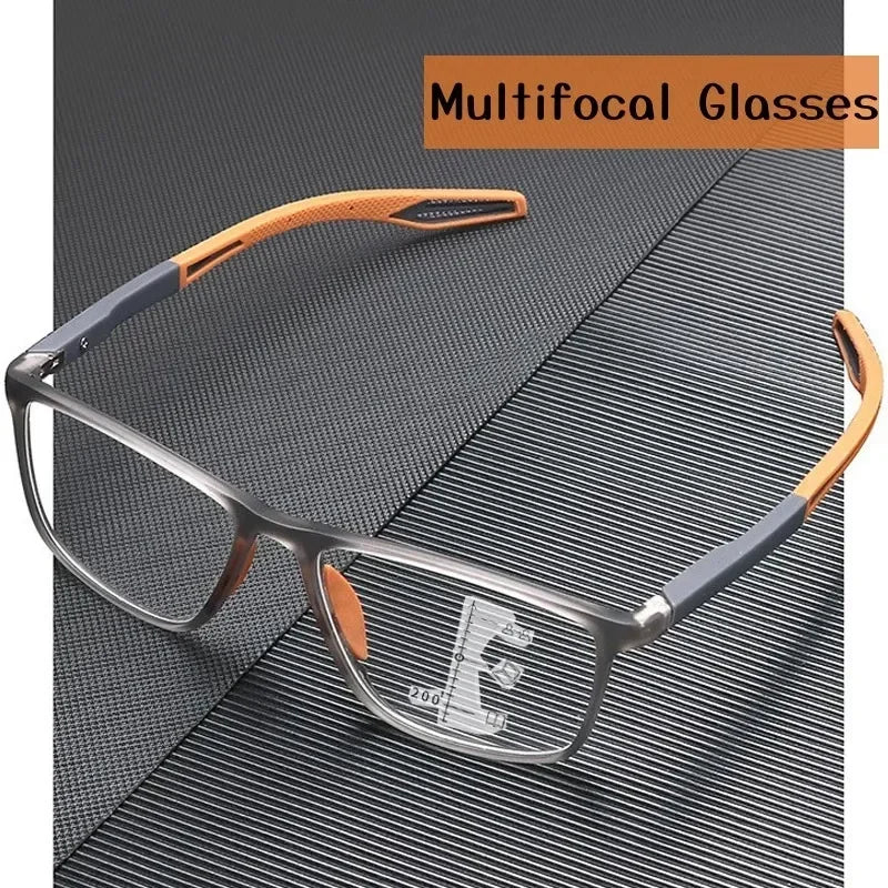 Tuzwa Multifocal Blue Light Reading Glasses for Men & Women – Lightweight Square Computer Readers for Reading & Screen Use