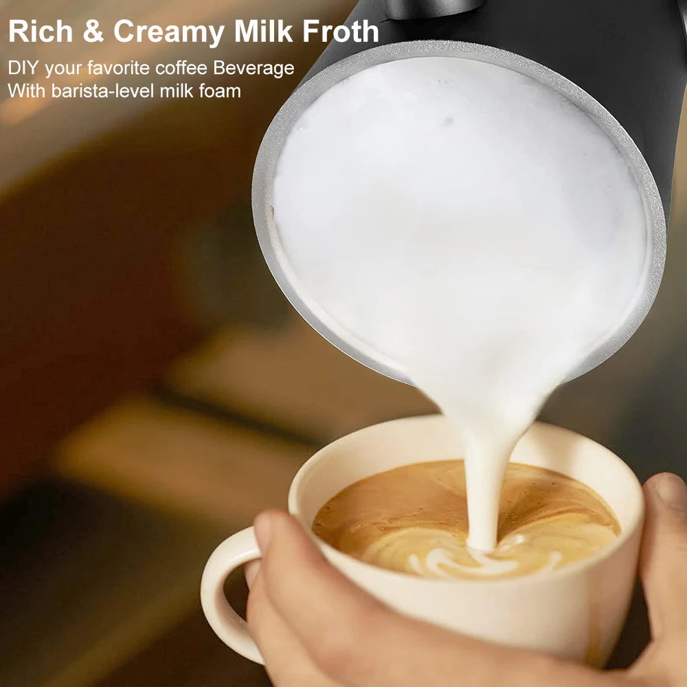 Tuzwa 4-in-1 Electric Milk Frother – Automatic Hot & Cold Milk Foamer for Latte, Cappuccino, Coffee & Milk Drinks