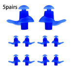 Tuzwa Swimming Earplugs 5 Pairs – Reusable Silicone Ear Plugs for Swimming with Ergonomic Spiral Design, Comfortable Water Sports Earplugs
