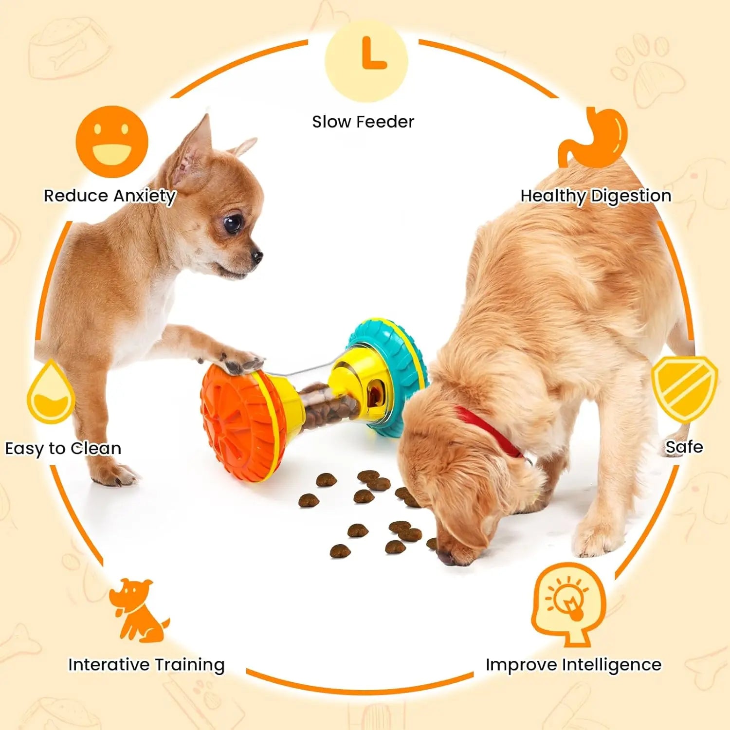 Tuzwa | Interactive Dog Puzzle Toy | IQ Training Treat Dispensing Dog Toy for Mental Stimulation, Slow Feeding & Boredom Relief