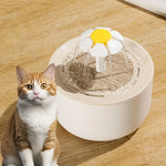 Tuzwa Rechargeable Cat Water Fountain | Automatic Filtered Pet Drinking Fountain with Adjustable Water Flow