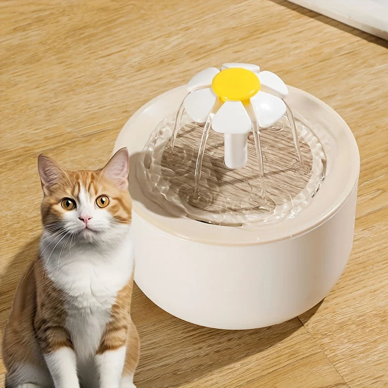 Tuzwa Rechargeable Cat Water Fountain | Automatic Filtered Pet Drinking Fountain with Adjustable Water Flow