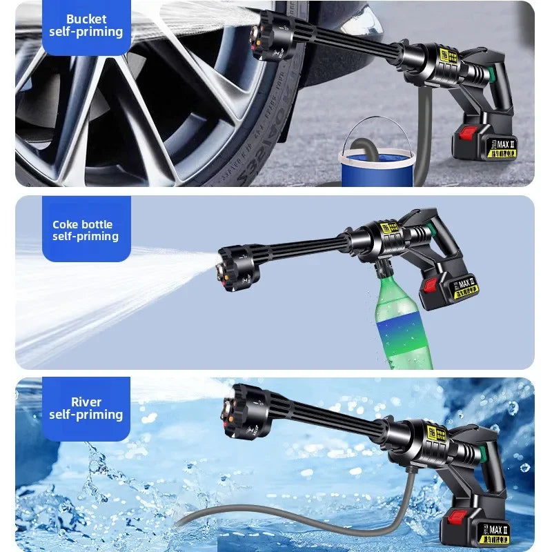Tuzwa Cordless Pressure Washer – Rechargeable Battery Powered Portable Car Washer for Vehicle & Outdoor Cleaning