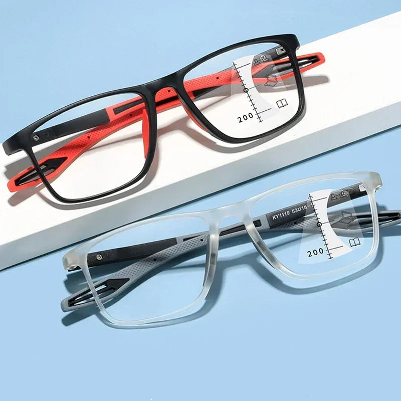 Tuzwa Multifocal Blue Light Reading Glasses for Men & Women – Lightweight Square Computer Readers for Reading & Screen Use