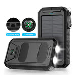 Tuzwa 30000mAh Solar Power Bank – Fast Charging Portable Battery Charger with Dual USB Ports, Digital Display & Flashlight for Phones & Tablets