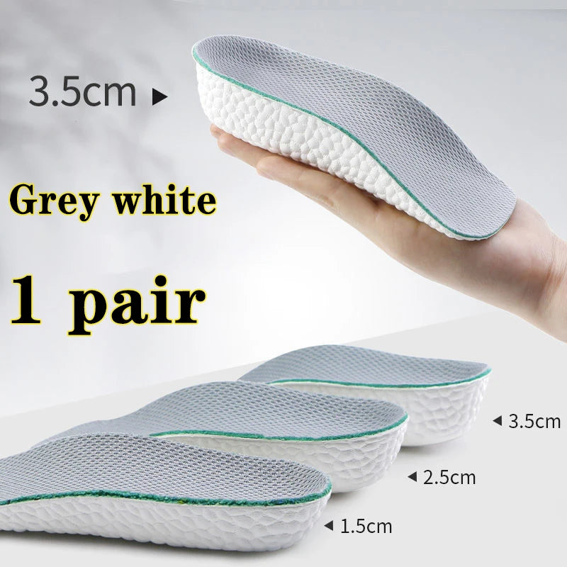 Tuzwa Height Increase Insoles 1–3cm with Arch Support – Breathable Shock-Absorbing Shoe Lifts for Flat Feet & Everyday Comfort