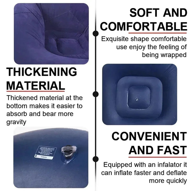 Tuzwa Large Inflatable Sofa Chair – Portable PVC Lounge Chair, Comfortable Inflatable Lounger for Bedroom, Living Room, Patio & Relaxation