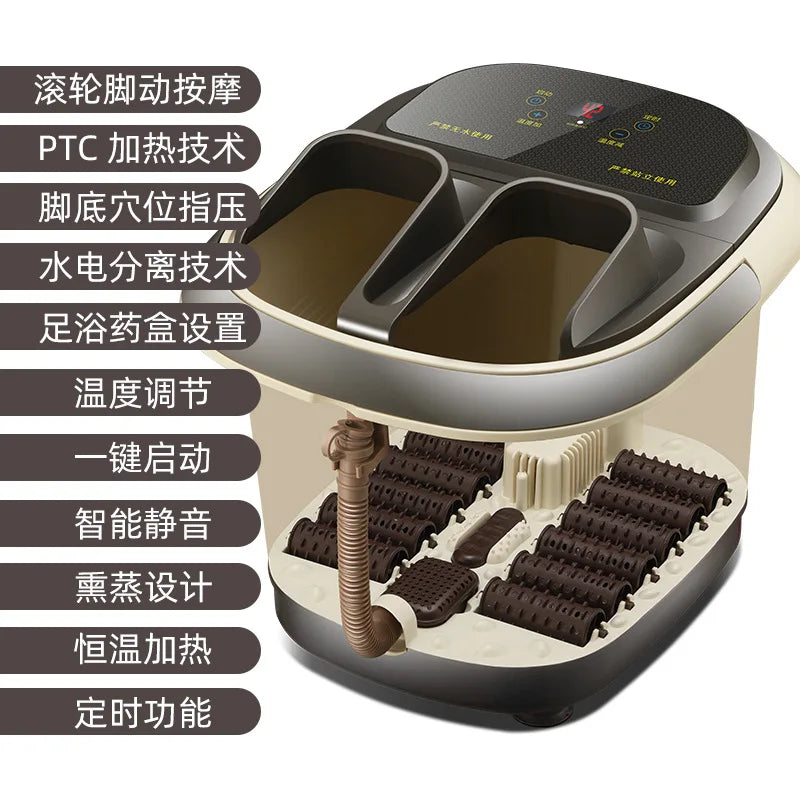 Tuzwa Electric Foot Spa Bath with Adjustable Heat & Thermostatic Temperature Control – Compact Foot Soaking Tub for Home