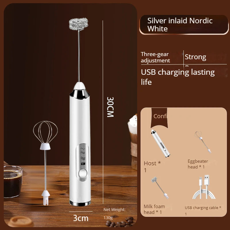 Tuzwa Wireless Electric Milk Frother & Egg Beater | USB Rechargeable Handheld Milk Frother for Coffee, Latte, Cappuccino & Matcha