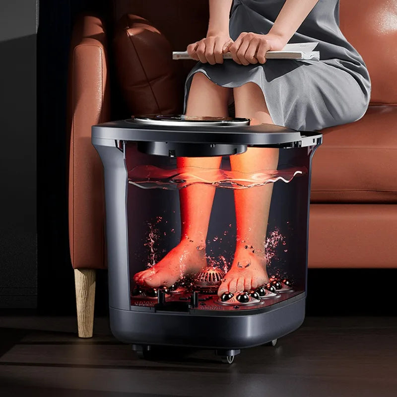 Tuzwa Electric Foot Bath Massager with Heating & Temperature Control – ABS Heated Foot Spa for Home Comfort