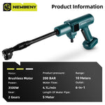 Tuzwa 200Bar High Pressure Car Washer Gun – 6-in-1 Adjustable Nozzle with 5M Hose, 4.1L/Min Flow for Car & Outdoor Cleaning
