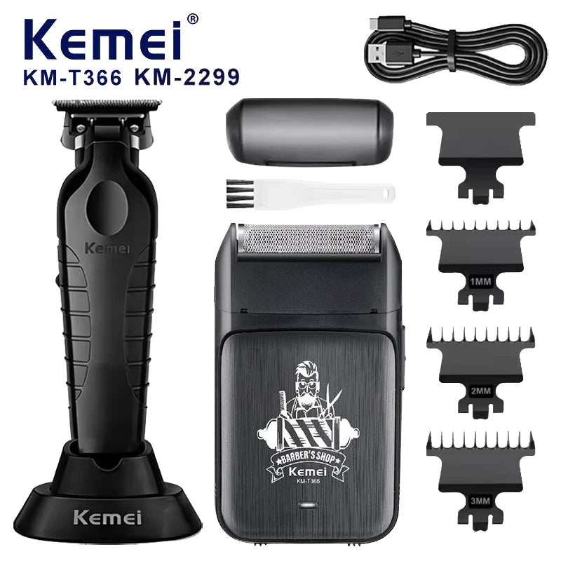 Tuzwa Professional Cordless Hair Clipper & Beard Trimmer Kit | 2-in-1 Electric Grooming Set with Precision Adjustable Blades | Rechargeable Hair Cutting Machine for Men