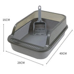 Tuzwa Semi-Enclosed Cat Litter Box | Splashproof Cat Toilet with Easy-Clean Design for Indoor Cats