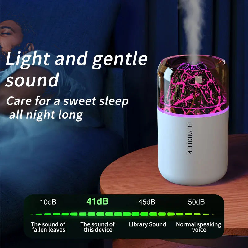Tuzwa Volcano Aroma Diffuser & Ultrasonic Humidifier with Color Changing Light – USB Compact Essential Oil Diffuser for Home & Travel