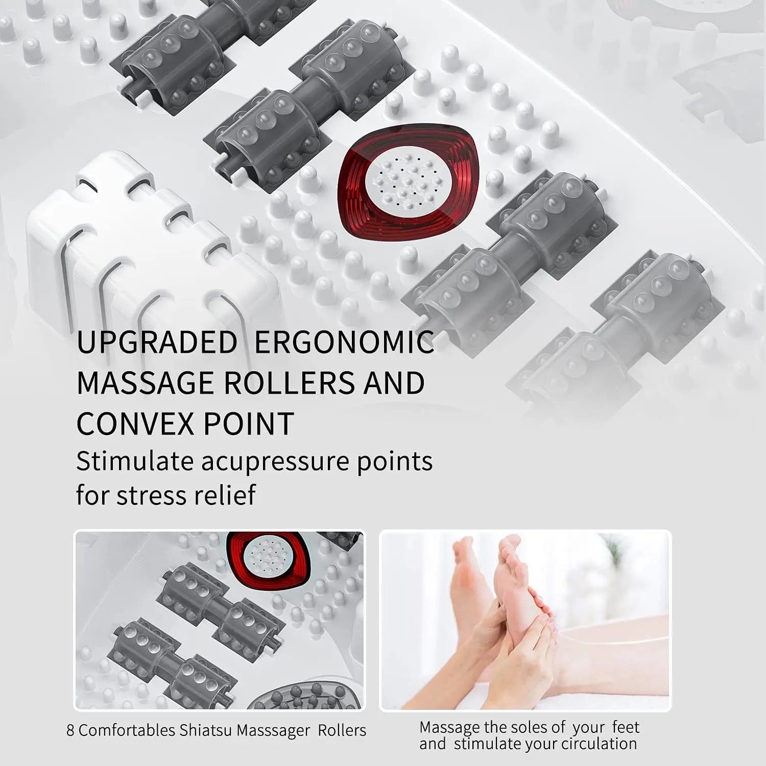 Tuzwa Heated Foot Spa Bath Massager with Heat, Bubbles & Vibration – Epsom Salt Compatible Foot Soaking Tub for Home Relaxation