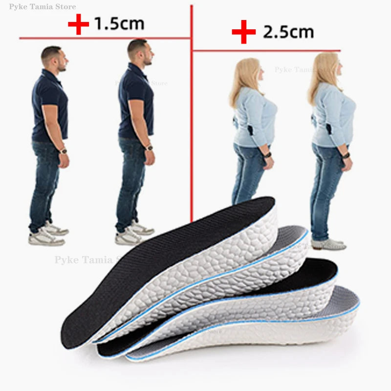 Tuzwa Height Increase Insoles 1–3cm with Arch Support – Breathable Shock-Absorbing Shoe Lifts for Flat Feet & Everyday Comfort