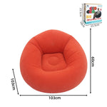 Tuzwa Inflatable Sofa Chair – Portable Round Flocked PVC Lounge Bean Bag Seat for Indoor, Garden, Patio, Camping & Outdoor Relaxation