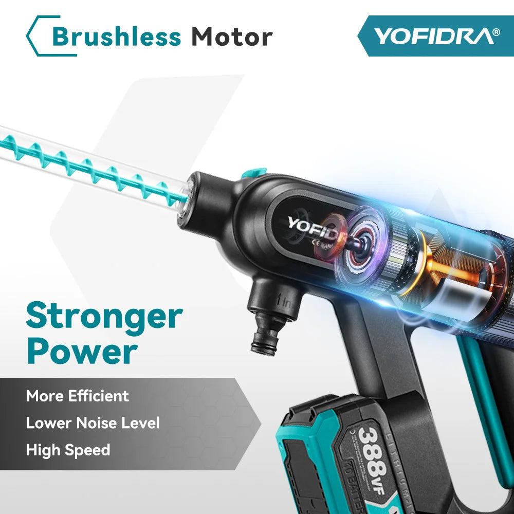 Tuzwa 5-in-1 Cordless Pressure Washer – Battery Powered Portable Car Washer with Adjustable Spray Gun for Car, Patio & Outdoor Cleaning