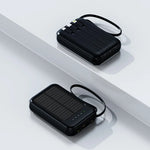 Tuzwa 50000mAh Solar Power Bank – High-Capacity Portable Charger with Built-In Cables, USB-C, Multiple Outputs & LED Flashlight for Smartphones