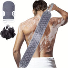 Exfoliating Body Scrubber Set | 3-Piece Shower Exfoliation Kit with Back Scrubber and Bath Glove