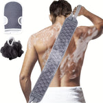 Tuzwa 3-Piece Exfoliating Body Scrubber Set with Back Scrubber & Bath Glove – Deep Cleansing Shower & Bath Exfoliation Kit