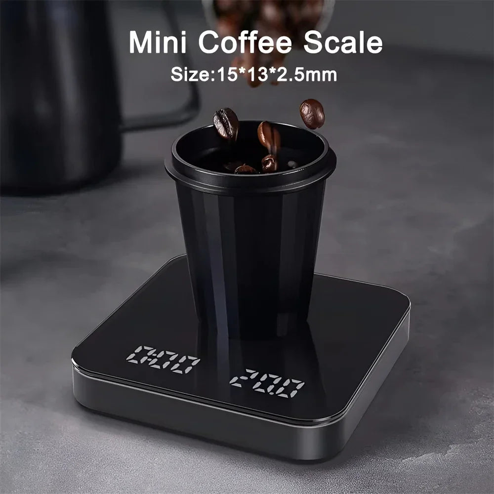 Tuzwa Digital Coffee Scale with Timer & LED Display | Precision Espresso Scale for Pour Over, Espresso & Home Brewing