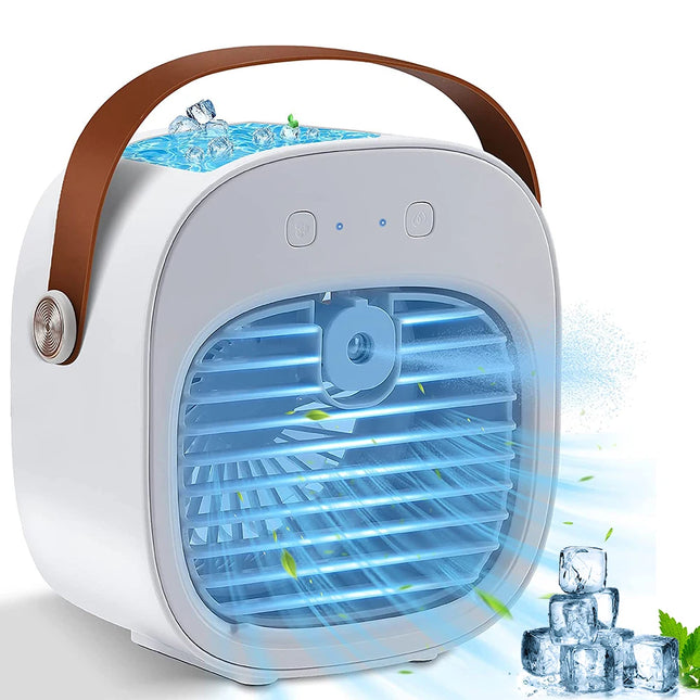 Tuzwa Rechargeable Portable Air Cooler – Battery Powered Mini Personal Cooling Fan with Adjustable Modes for Camping, Travel, Bedroom & Home