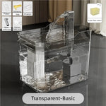 Tuzwa Rechargeable Cat Water Fountain | USB Recirculating Filter Pet Drinking Fountain with Transparent Design