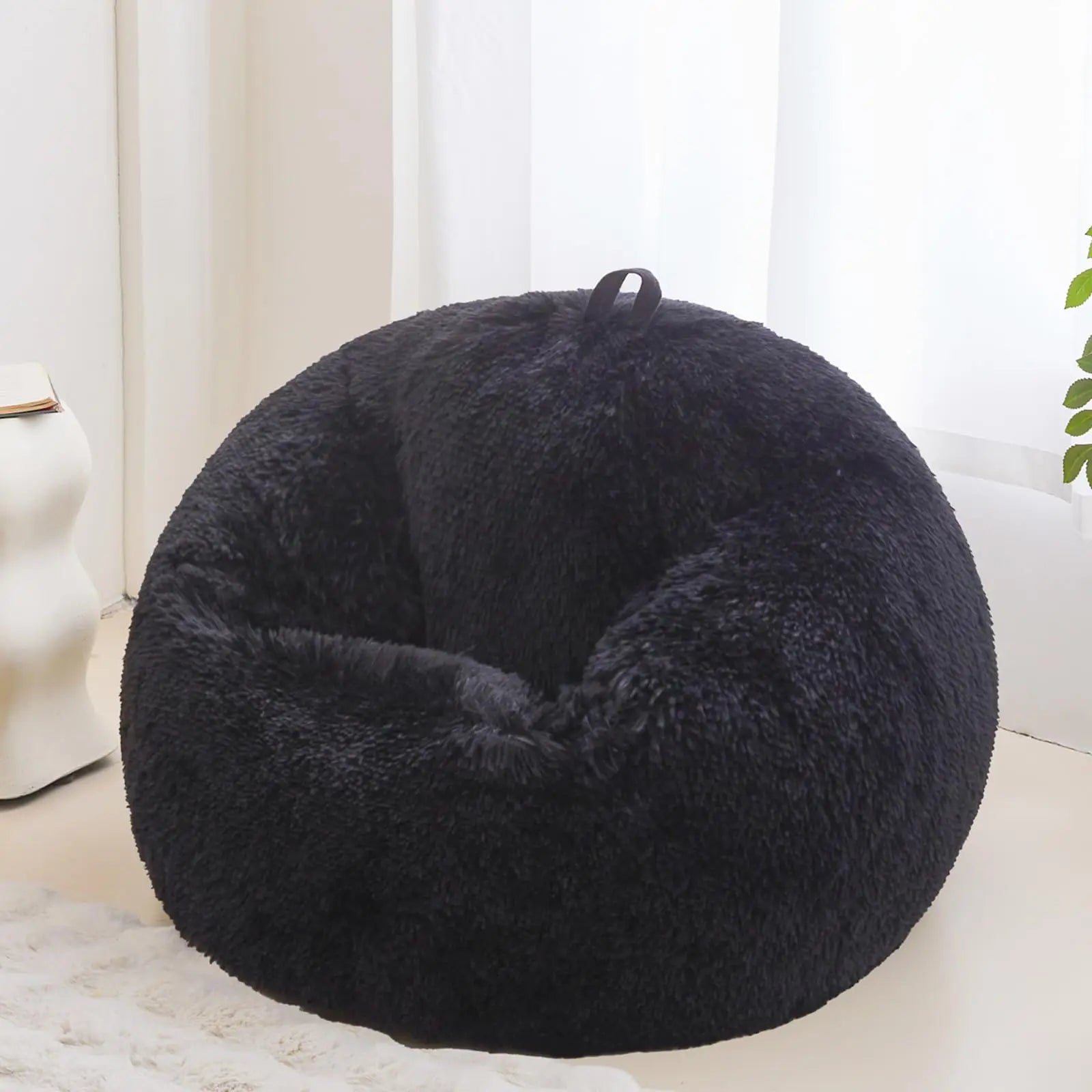 Tuzwa Pink Faux Fur Bean Bag Chair Cover – Soft Plush Beanbag Cover for Kids, Teens, Bedroom, Playroom & Cozy Room Decor