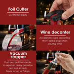 Tuzwa 4-in-1 Electric Wine Opener Set – Rechargeable Automatic Corkscrew with Wine Accessory Kit & Stainless Steel Design